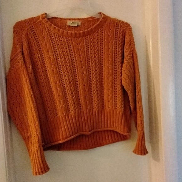 cocovive Sweaters - Women's Orange Cable Knit Sweater